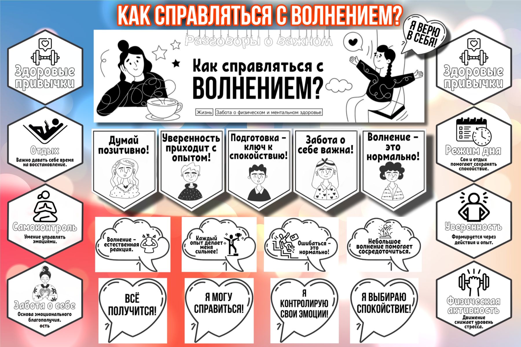 Превью шаблона Как справляться с волнением