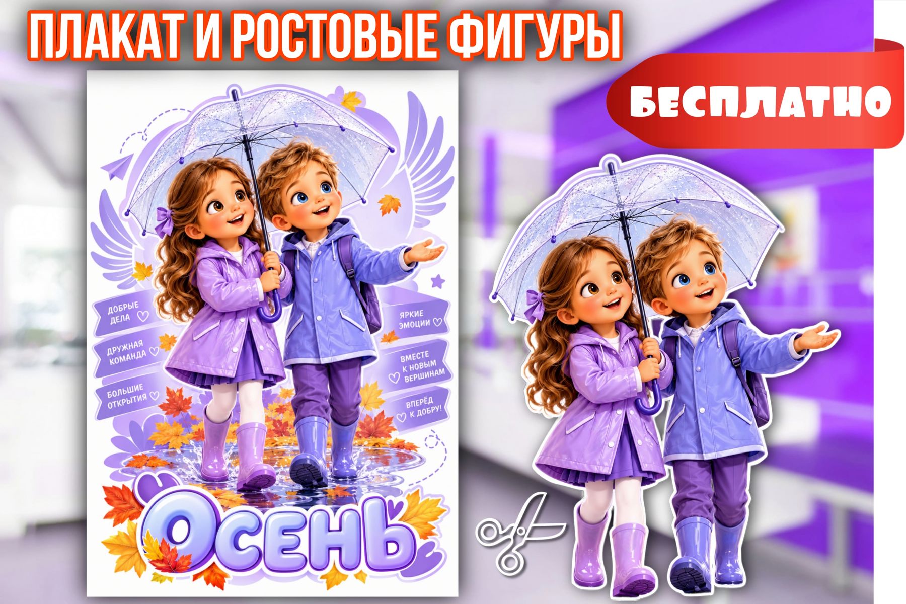 Превью шаблона Осенний плакат «Орлята России»