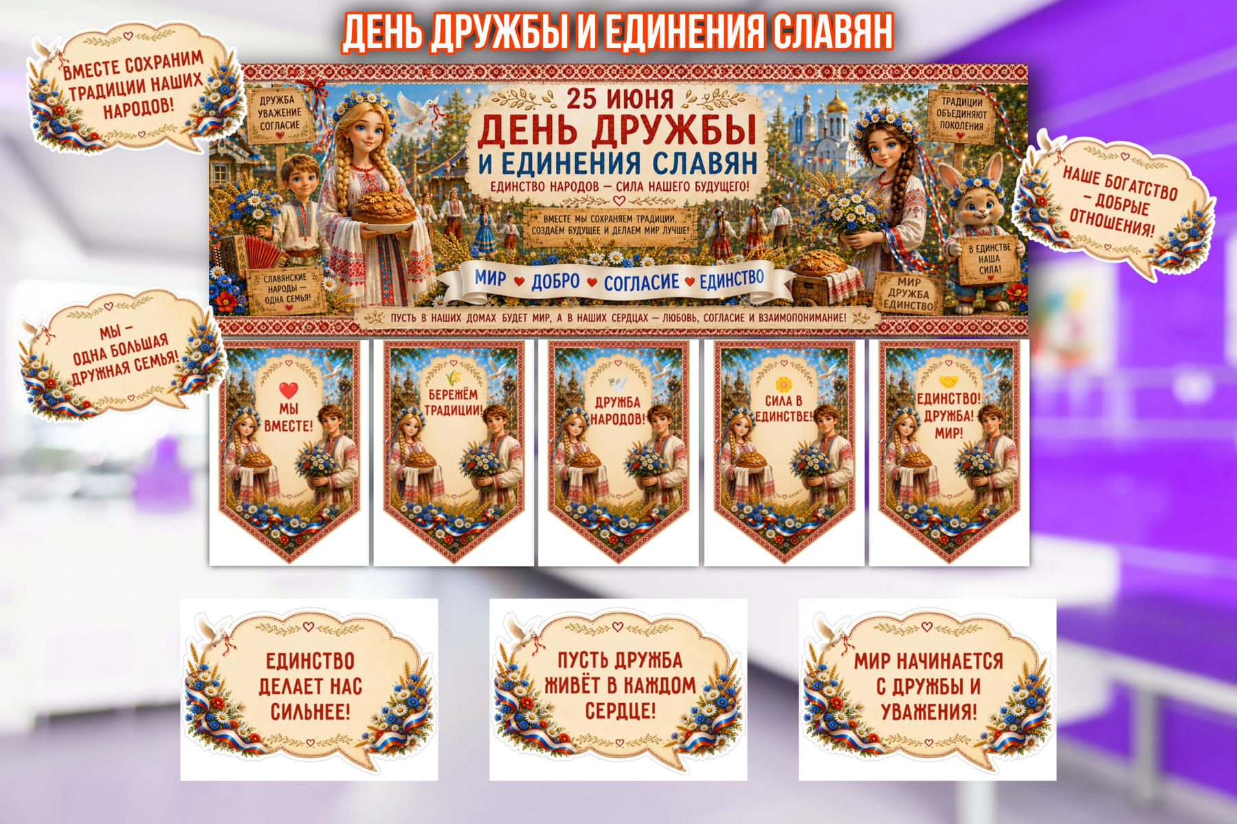 Превью шаблона День и единения славян 25 июня 
