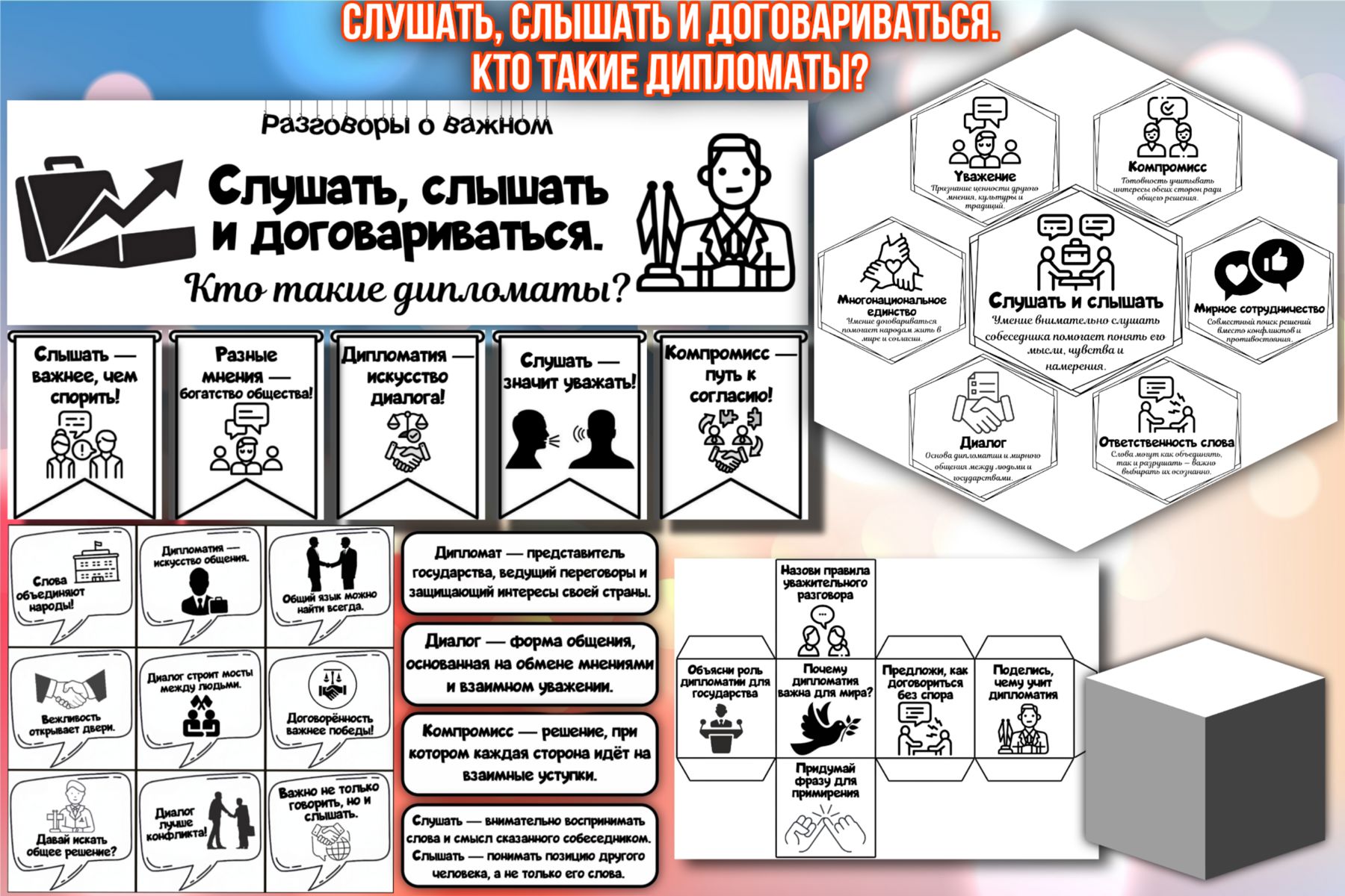 Превью шаблона Слушать слышать и договариваться Кто такие дипломаты