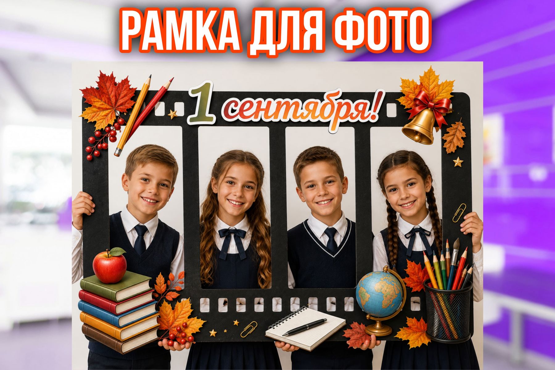 Превью шаблона Рамка для фото на 1 сентября 