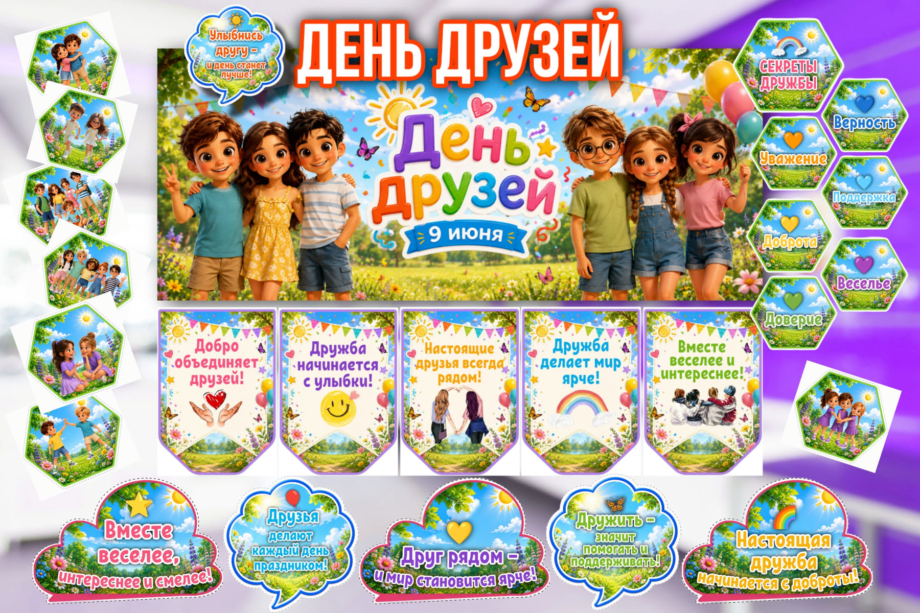 Превью шаблона День друзей 9 июня