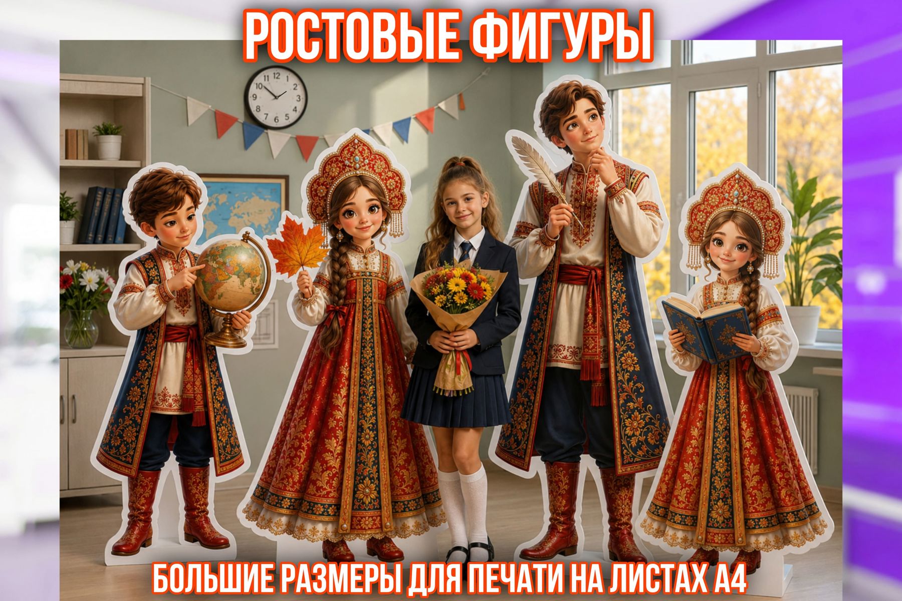 Превью шаблона Ростовые фигуры в народных костюмах