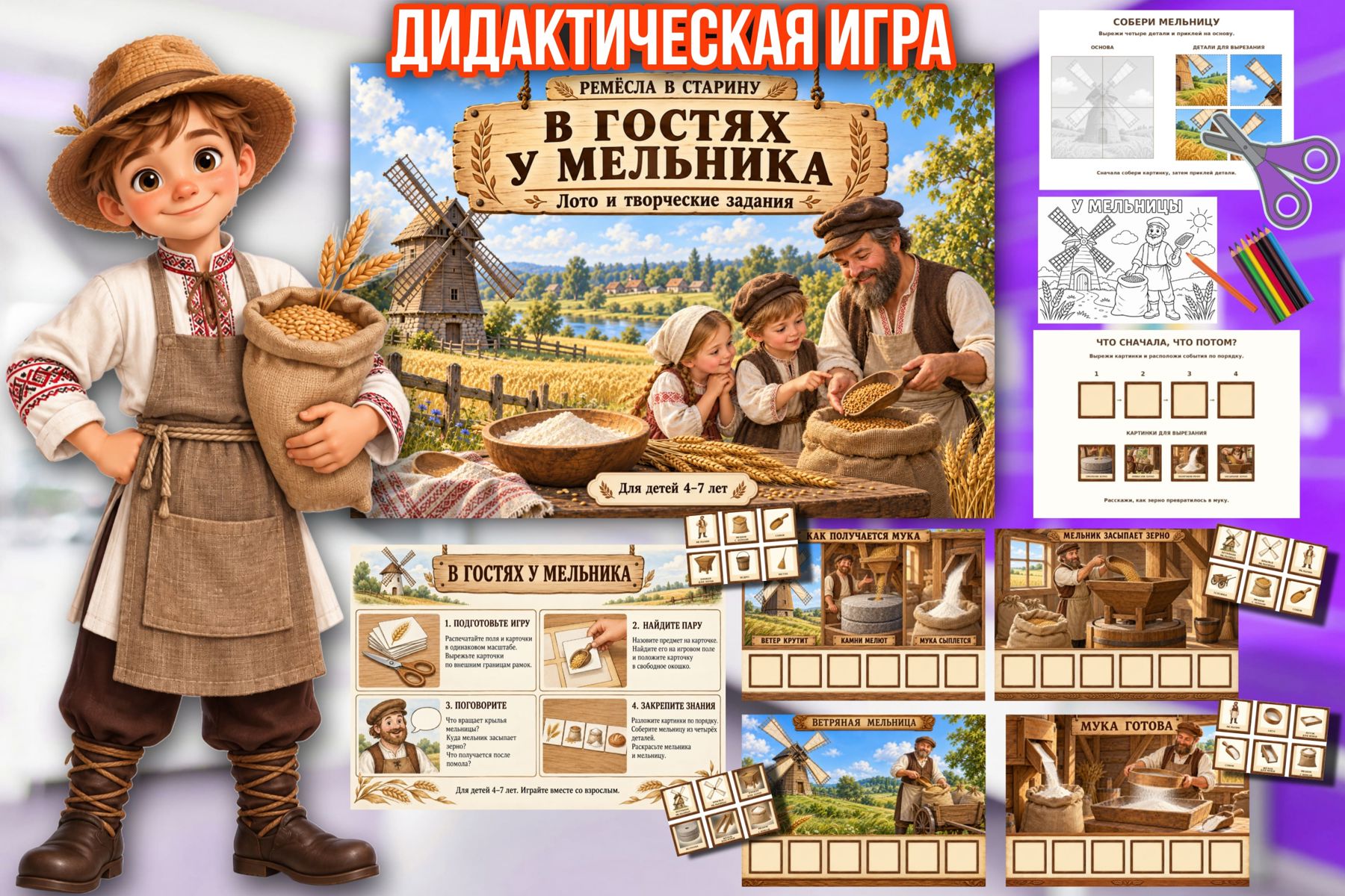 Превью шаблона «Секреты старых мастеров» — «В гостях у мельника».