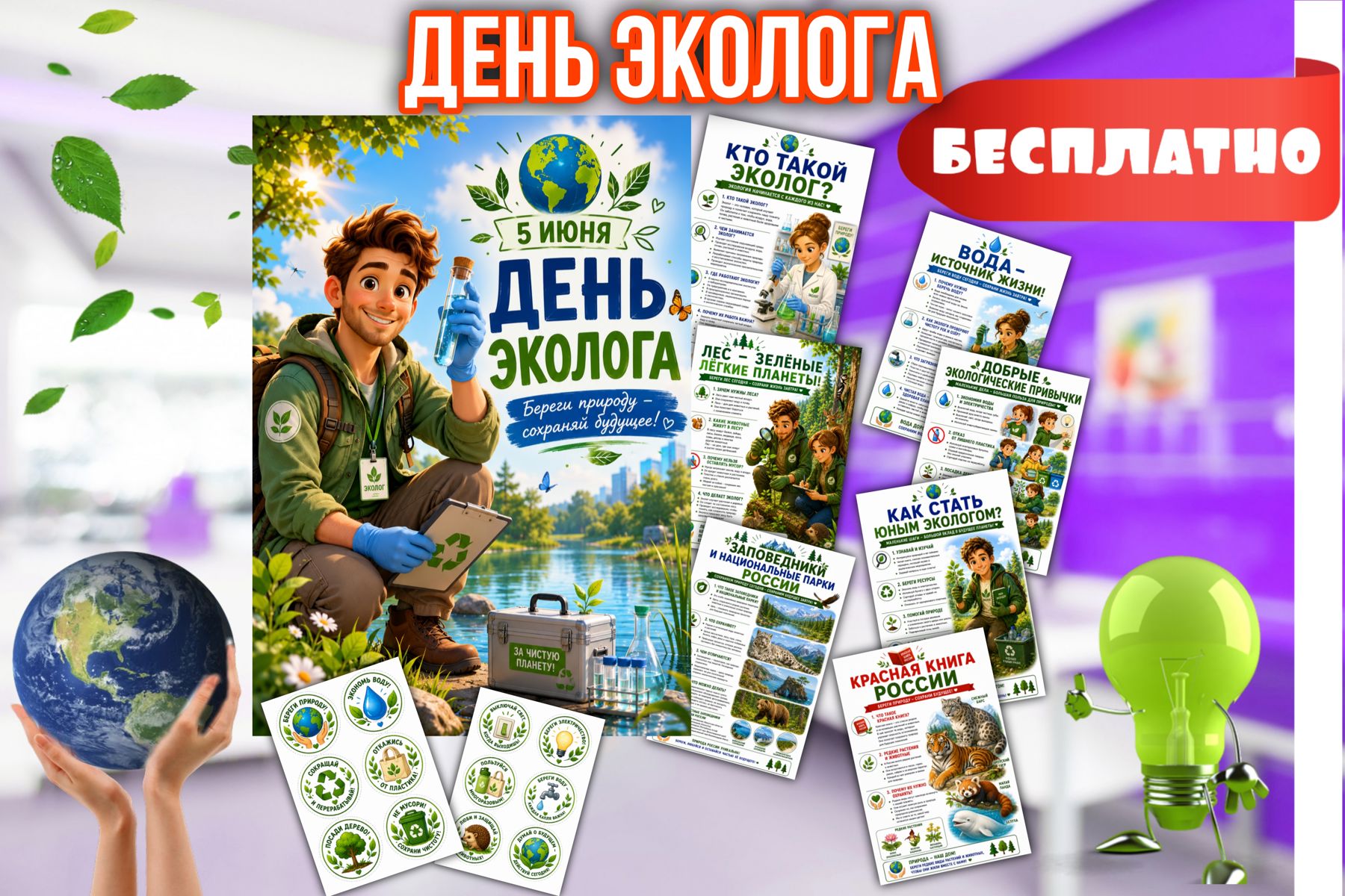 Превью шаблона День эколога Информационные листы 
