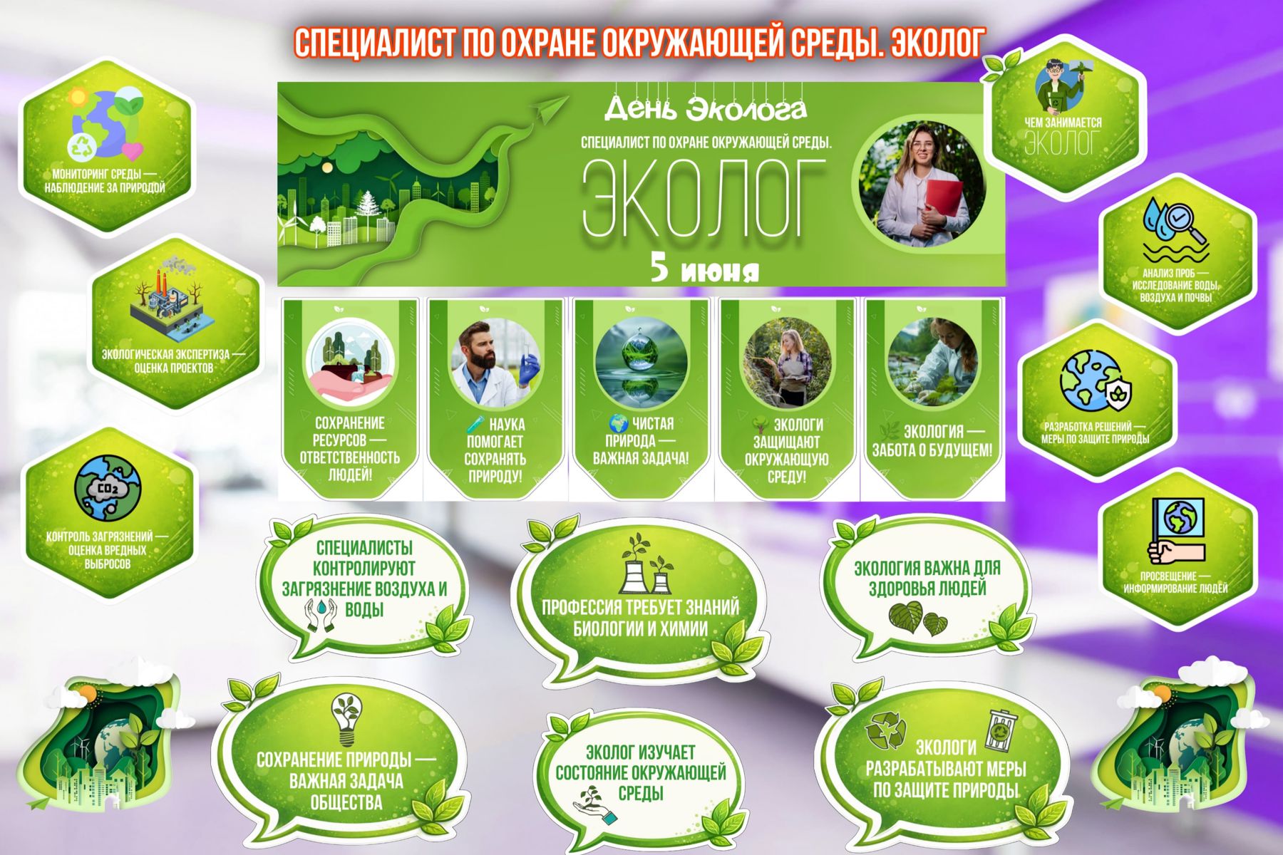 Превью шаблона День эколога о профессии